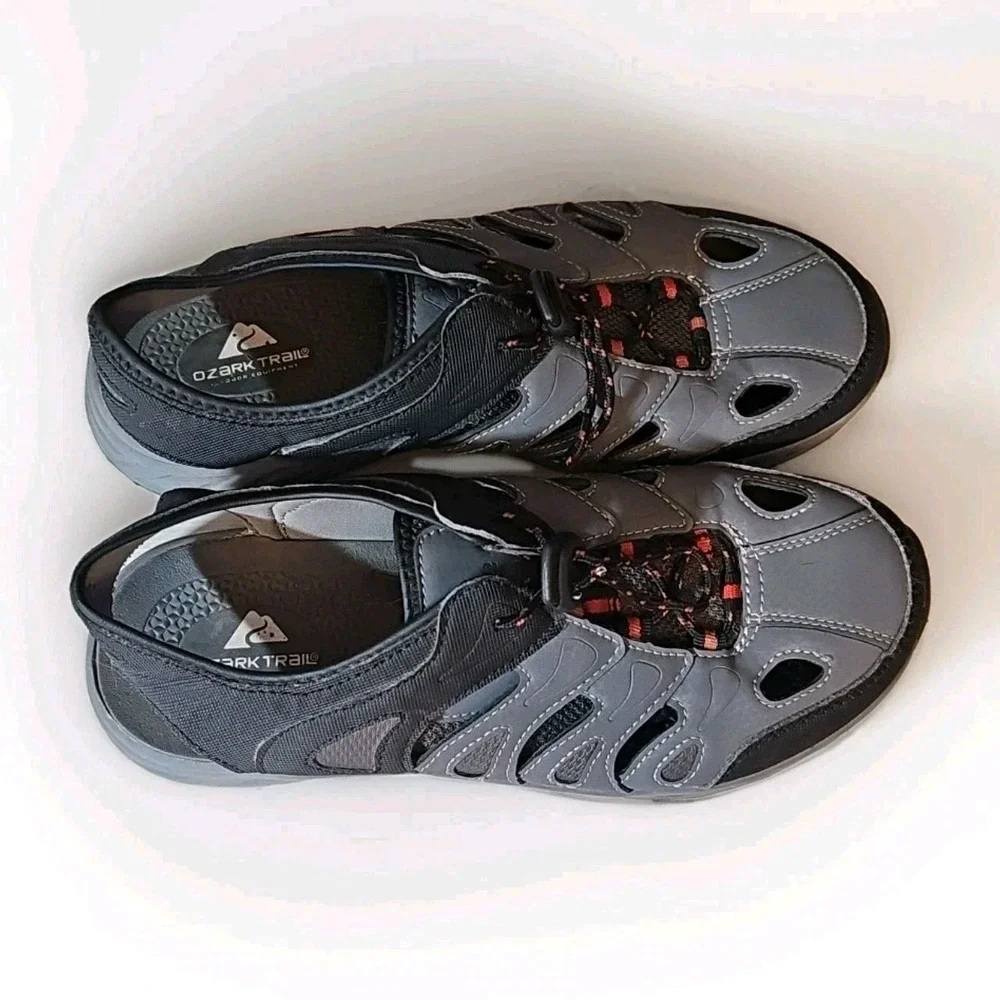 Outdoor Active Waterproof Sandals‎ Men Closed Toe Shoes Sz 8 Gray Black #249